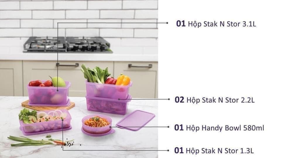 [HCM]Bộ 5 Hộp Trữ Mát Freshia
