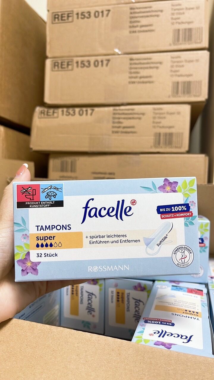 Băng vệ sinh Tampon Facelle, đủ size, hàng Đức