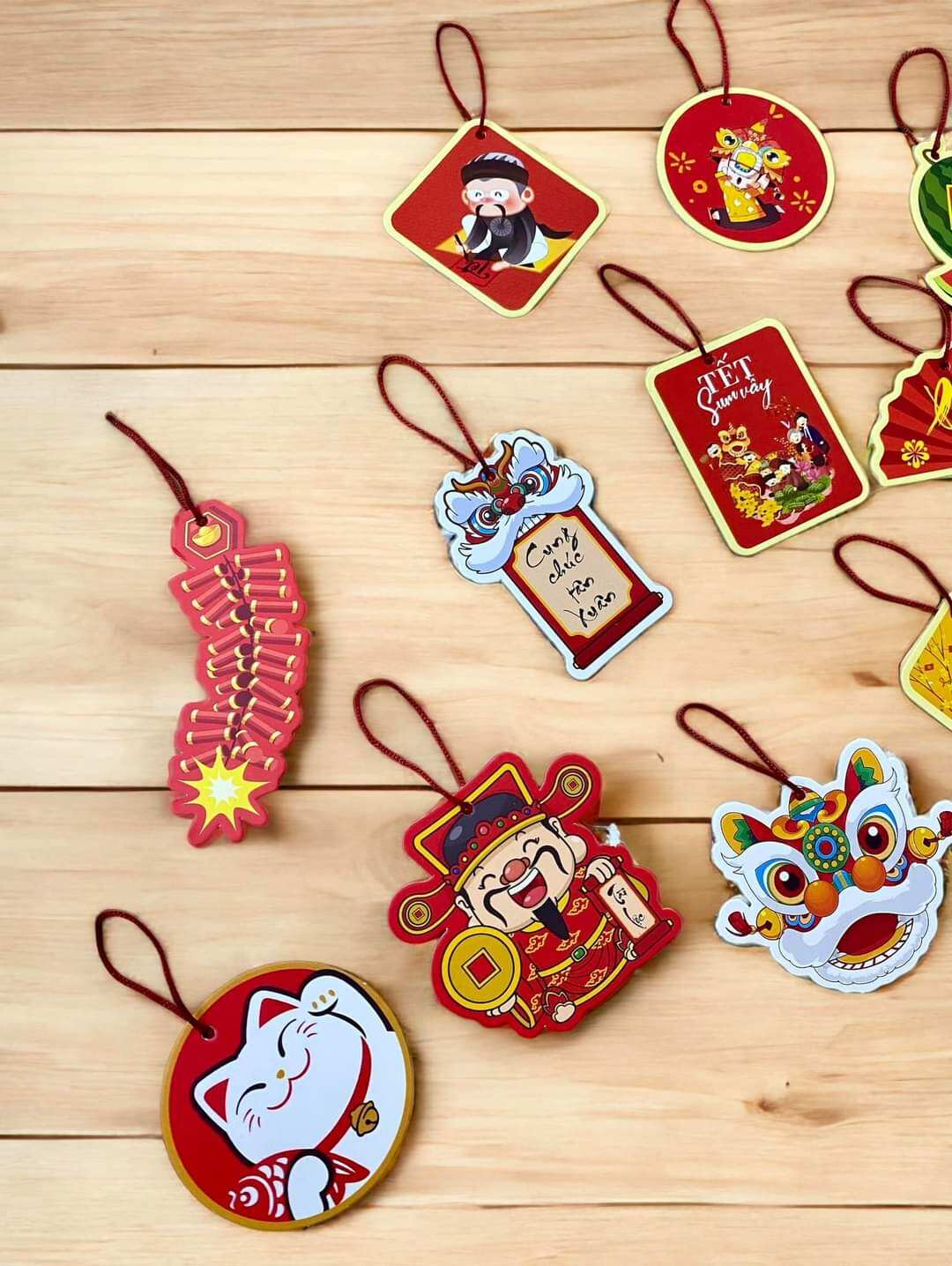 Tag treo trang trí tết, tag treo cây mai, đào