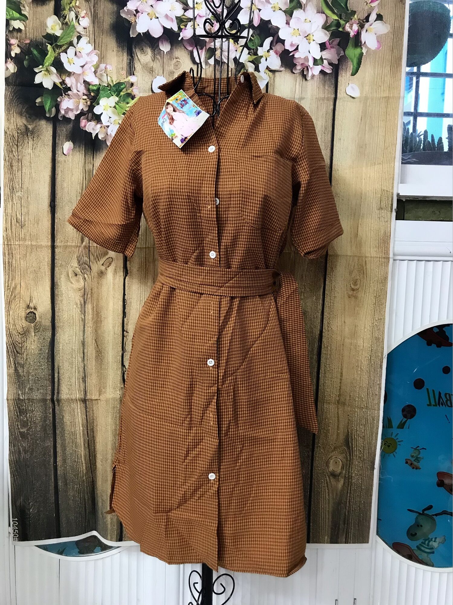 Đầm sơ mi size 40-55 kí ( có dây thắt eo )