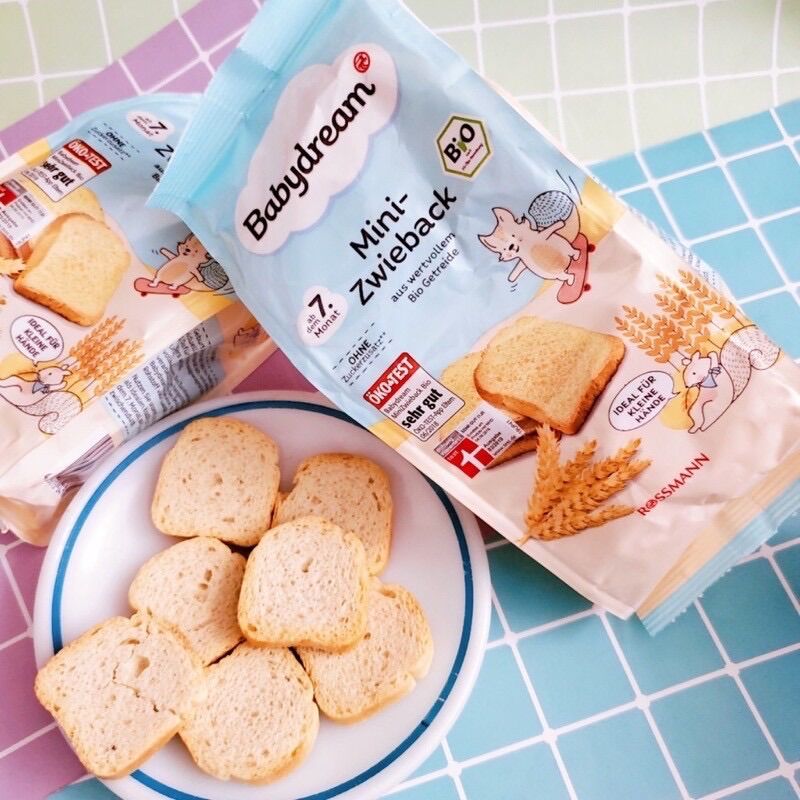 Bánh mì khô hữu cơ babydream mini cho bé từ 7m