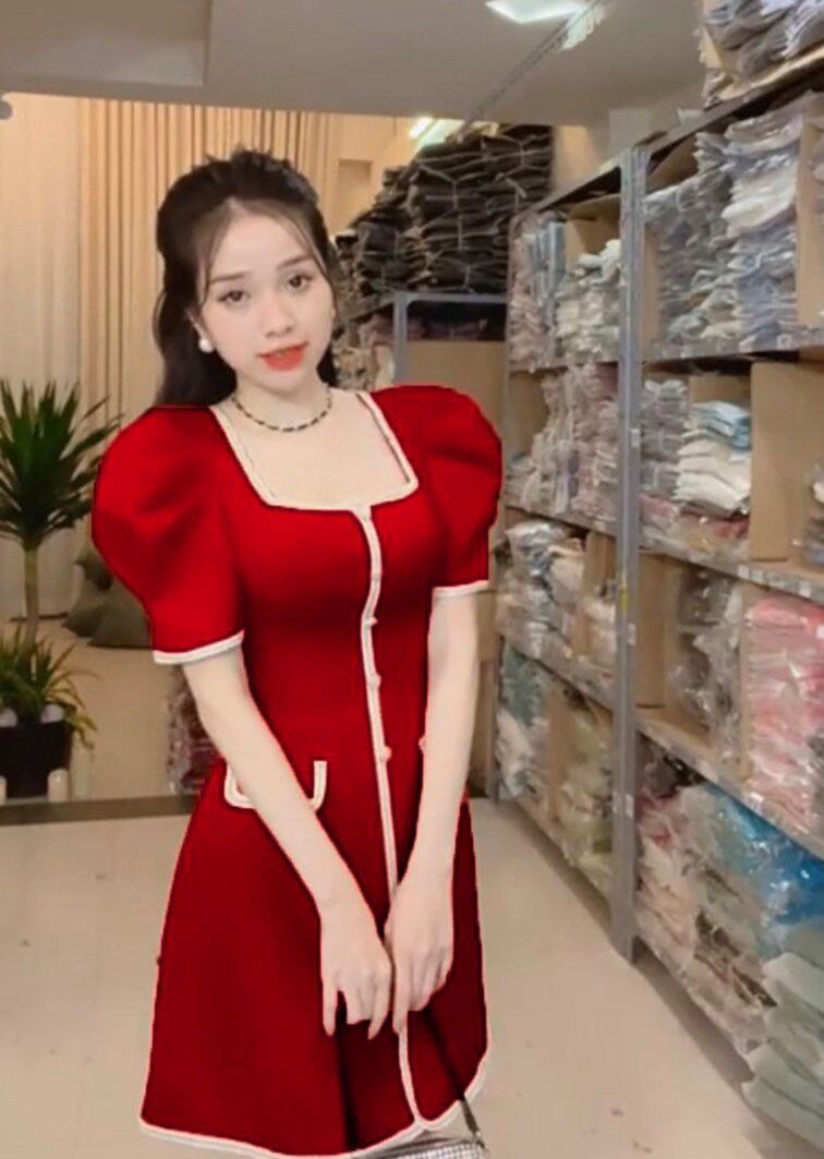 [Ảnh thật] 55-90kg Bigsize ĐẦM CỔ VUÔNG VIỀN