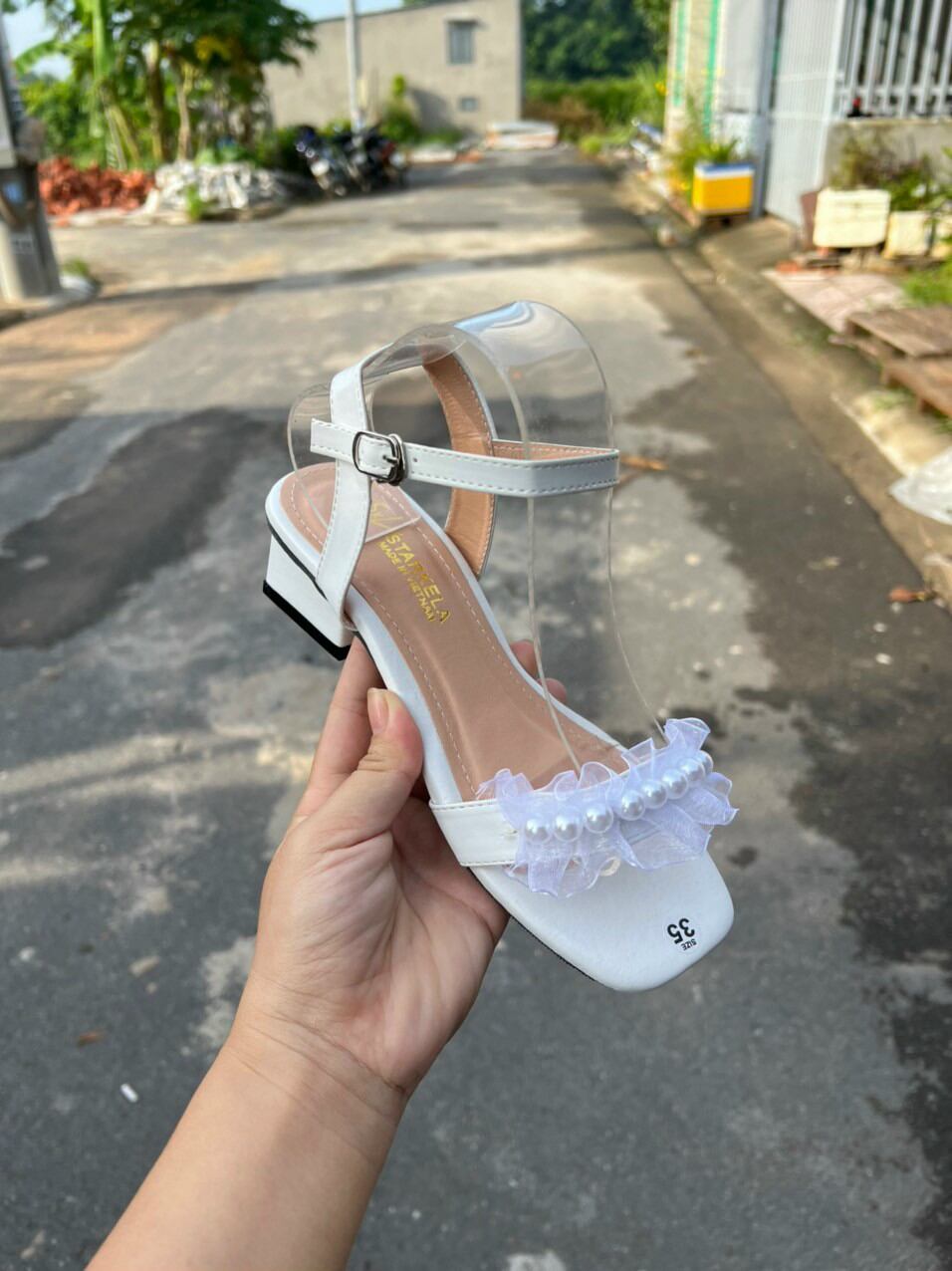 Dép gót 3 phân giả sườn nơ ngọc big size