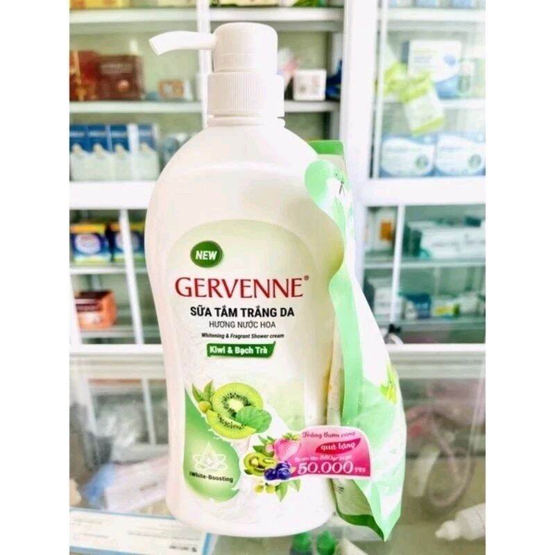 Sữa tắm Gervenne trắng da 900g tặng bịch 450g