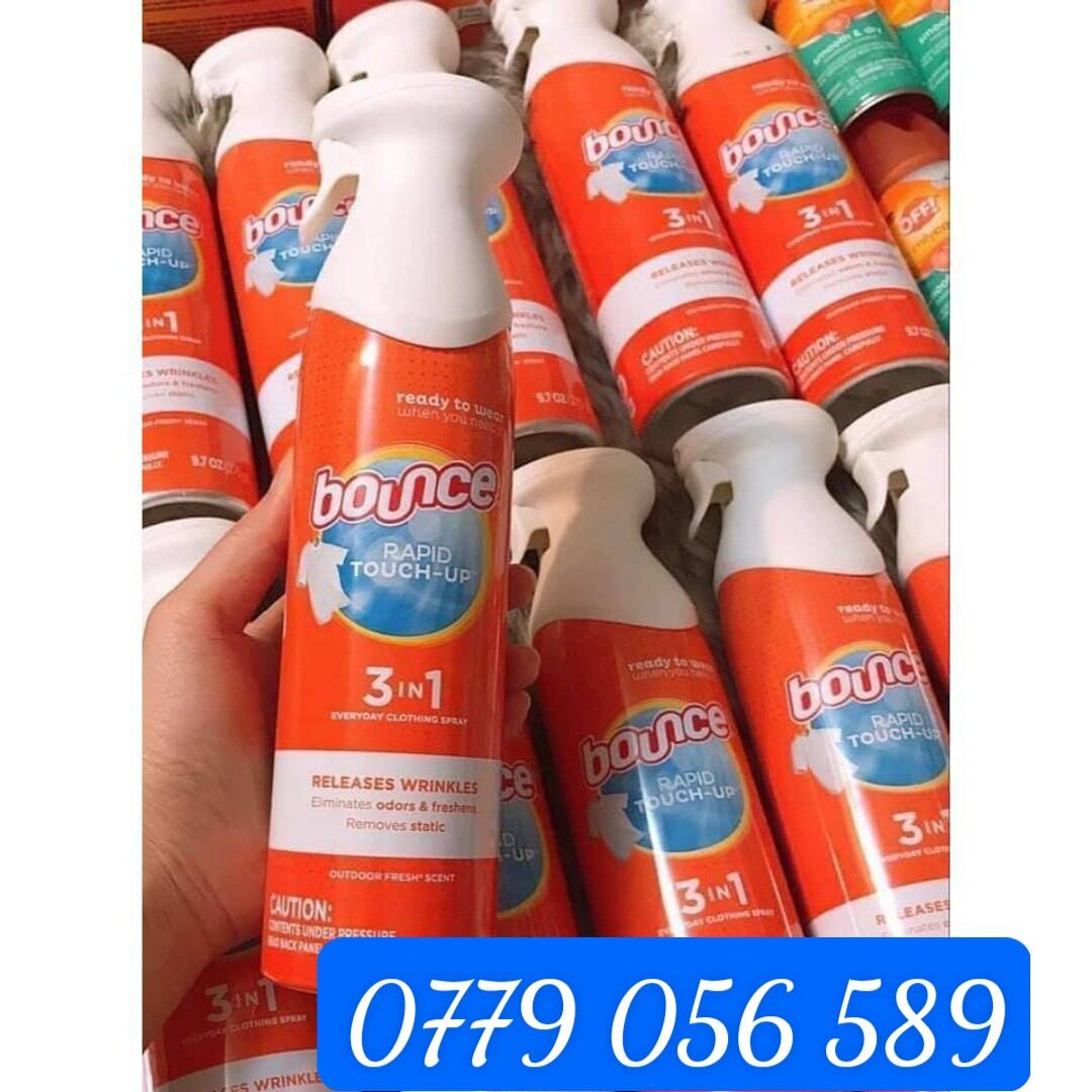 Chai xịt chống nhăn, khử mùi quần áo Bounce 3 in 1 Mỹ 275 gr.