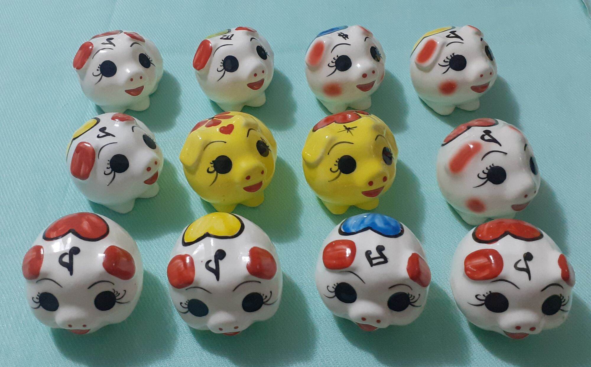 Heo đất size nhỏ nhất (Super Mini) - Dùng để trang trí (có lổ khoét bên dưới Heo và không có khe nhét tiền)