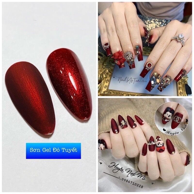 Sơn gel màu đỏ tuyết , sơn gel lẻ
