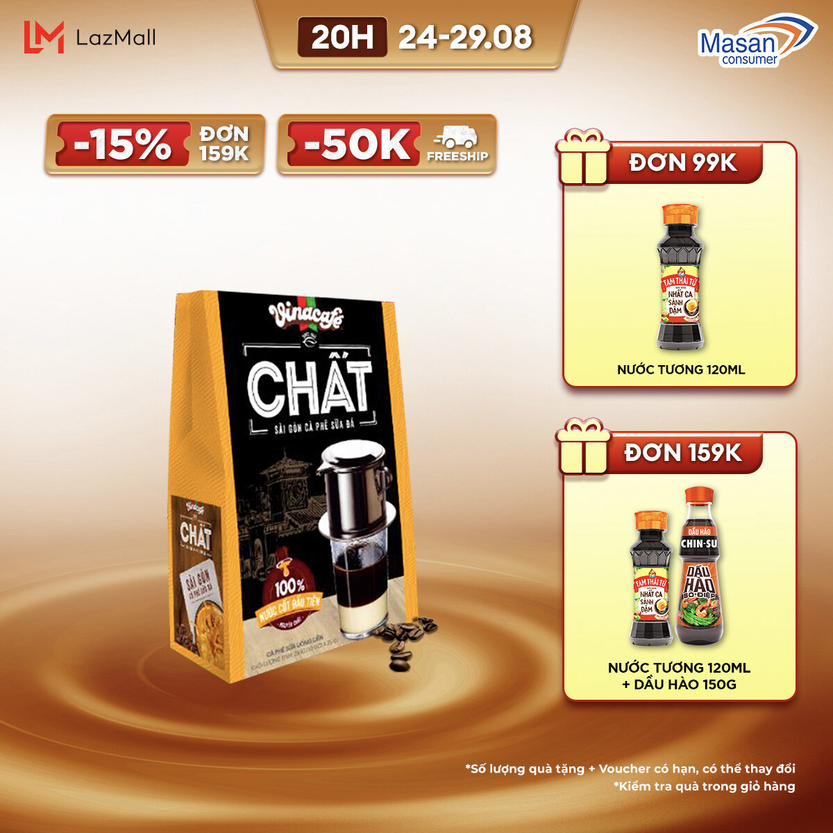 Cà phê vinacafé chất sài gòn cà phê sữa đá - hộp 10 gói x 29g