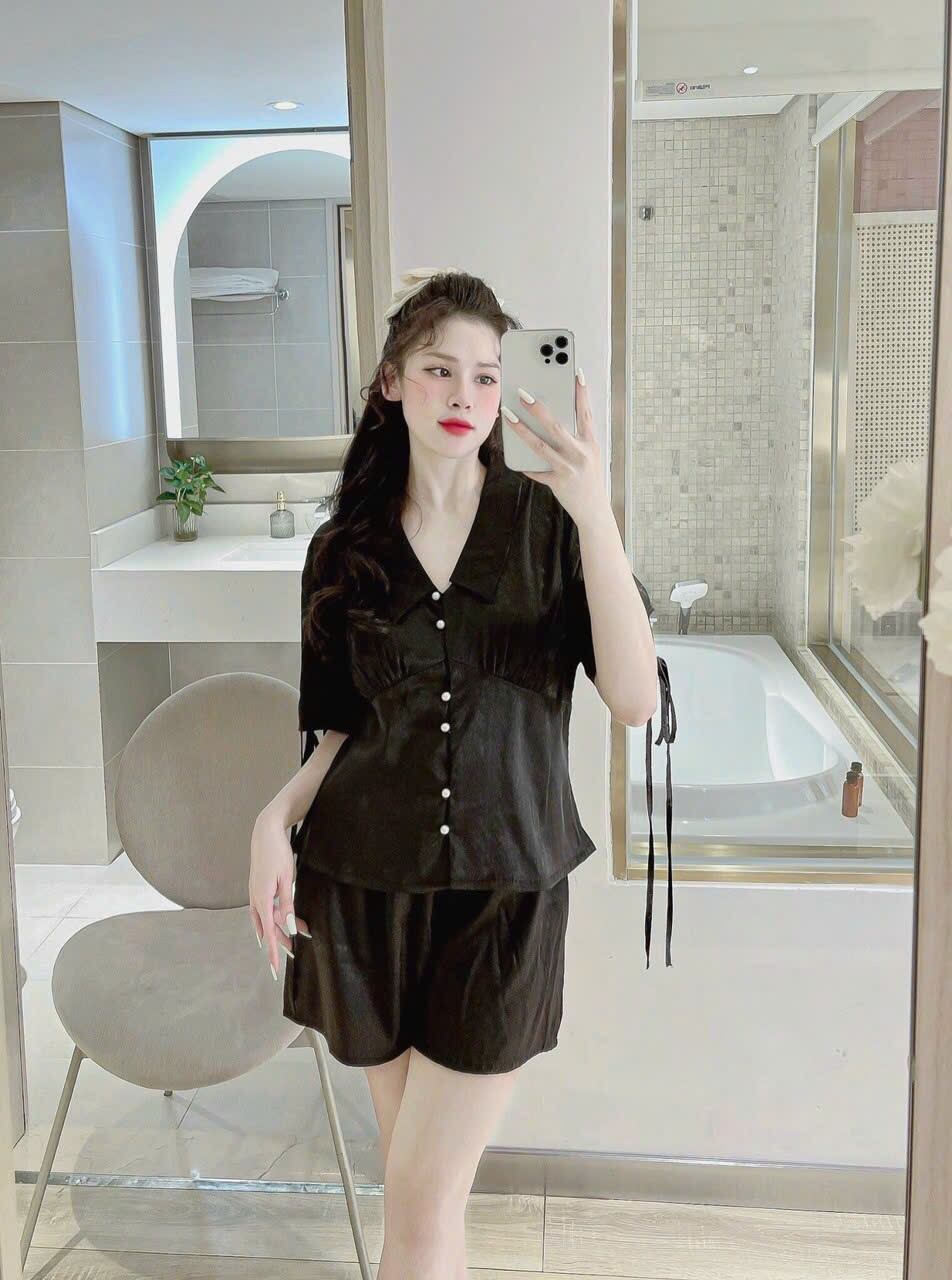 Bộ đùi mặc nhà chất lụa satin cao cấp big size dưới 60 ký
