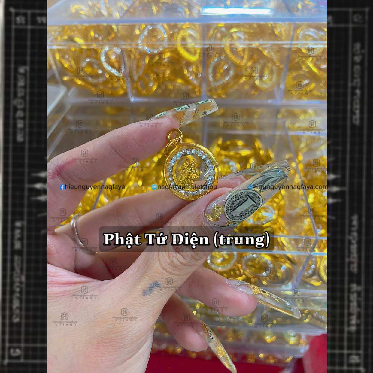 ] mặt phật tứ diện thái lan xi mạ- phật bốn mặt thái lan