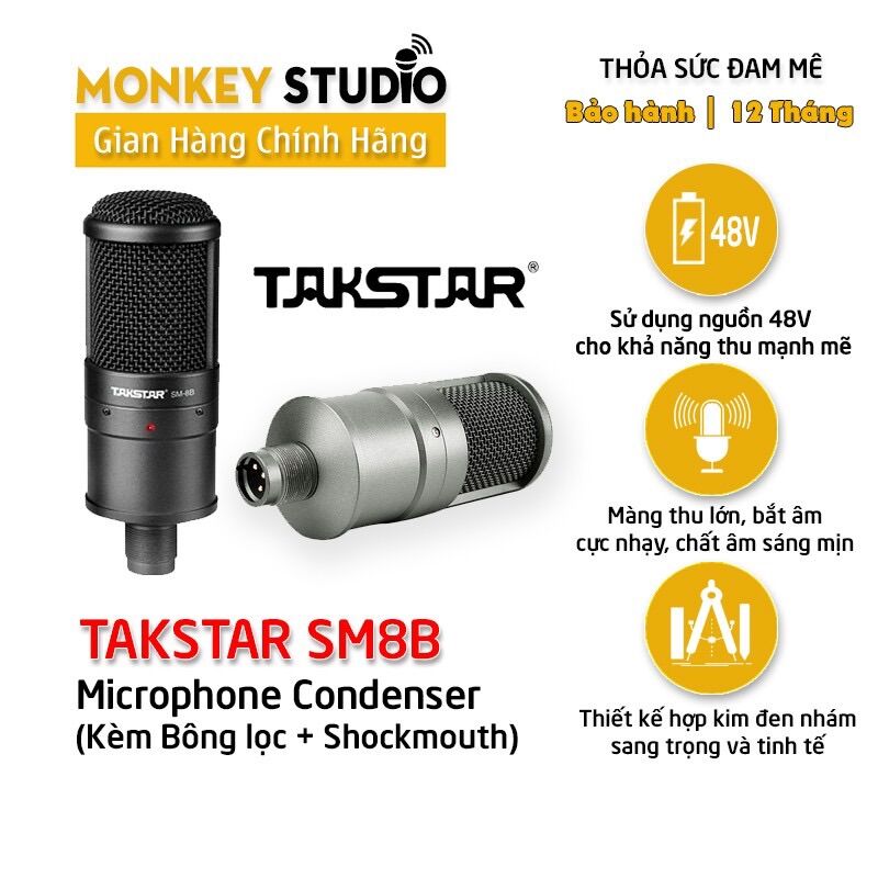 mic thu âm cao cấp takstar sm8b
