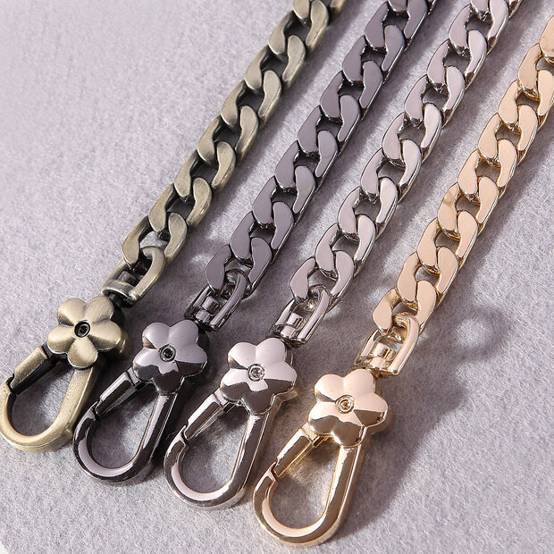 9mm Flat Chain Flower Button Bag Chain Bag Strap Bag Chain Accessories Metal Bag Chain Purse Chain Metal Bag Chain Metallic Belt