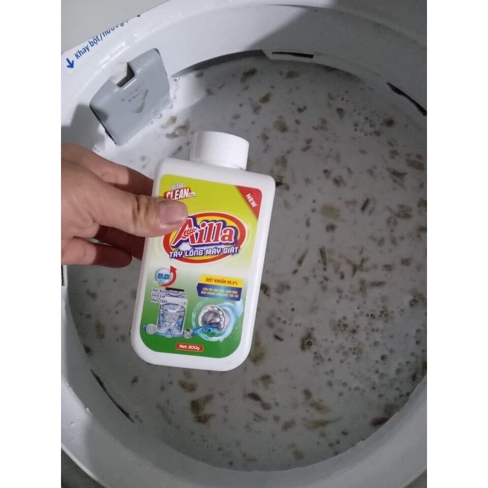 Tẩy lồng máy giặt Ailla 300gram - Siêu tẩy lồng máy giặt sạch bóng