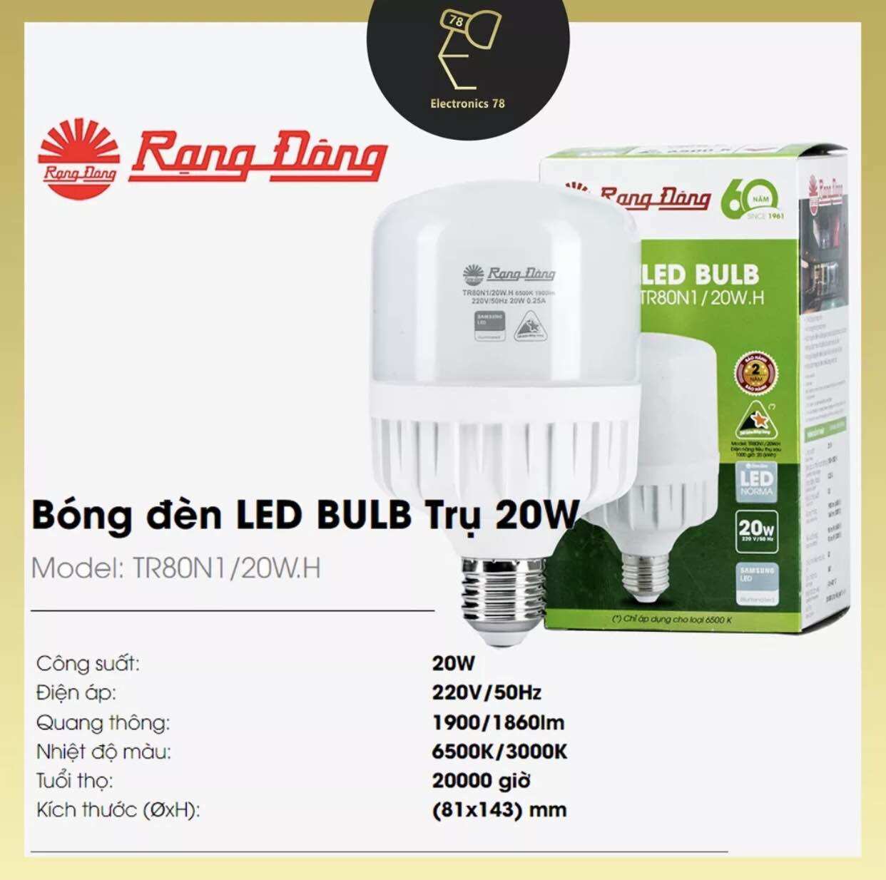 Bóng đèn 20w rạng đông