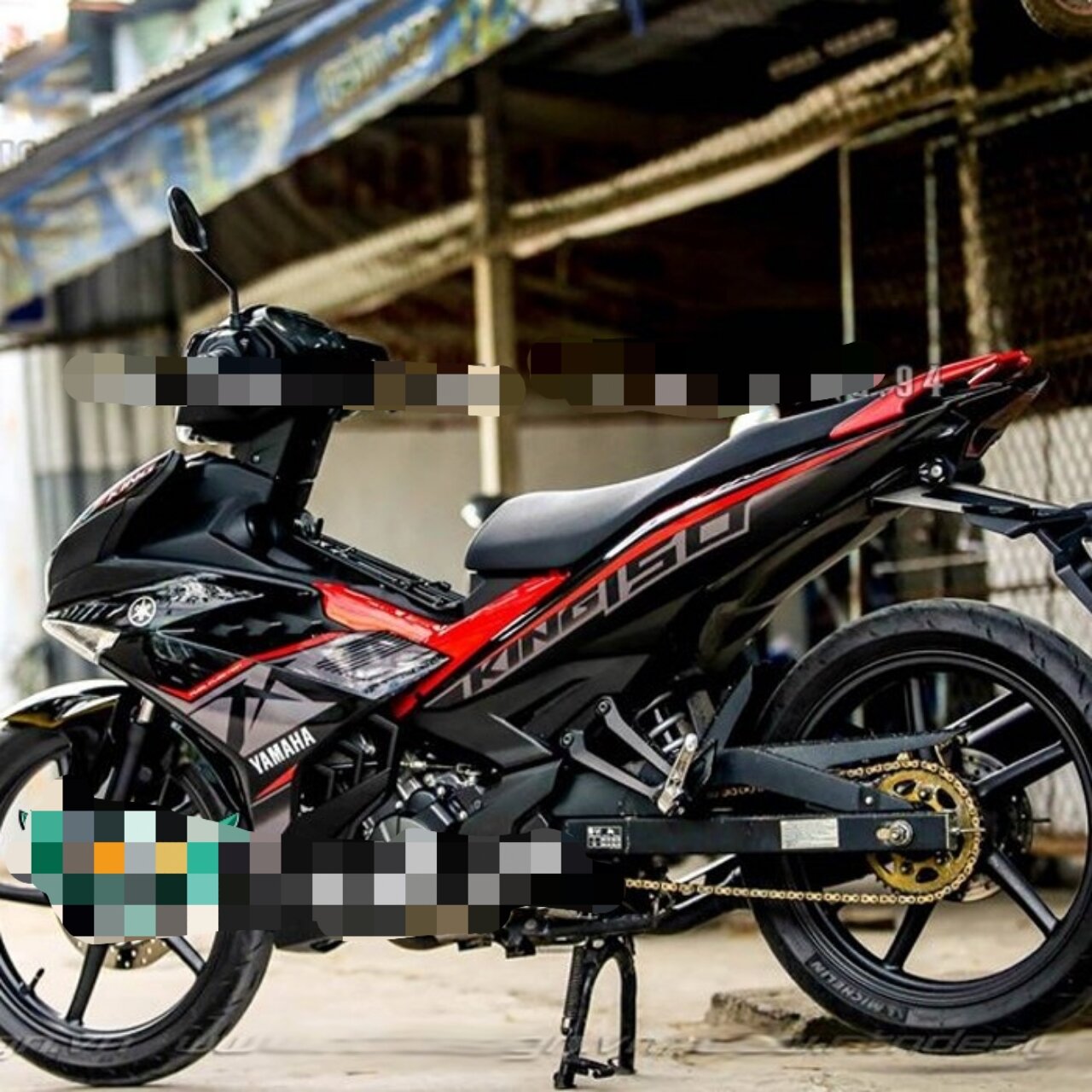 Tem rời exciter 150 đen mxking phối đỏ