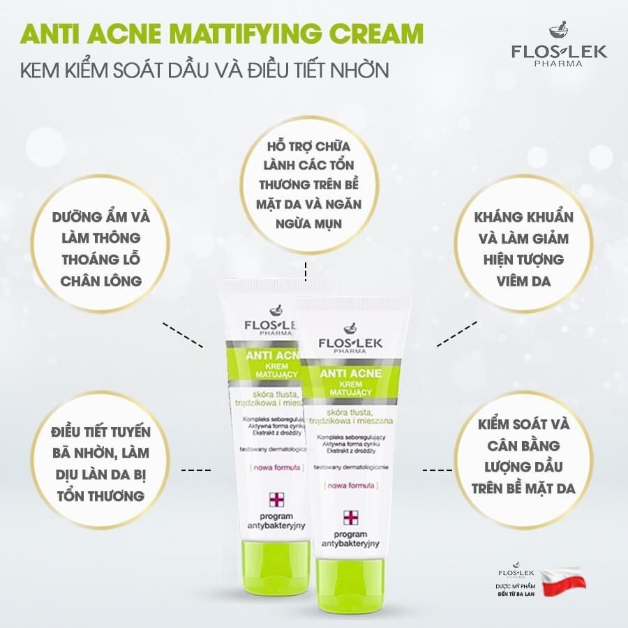 Kem kiểm soát dầu Floslek Anti Acne Mattifying Cream 50ml thumbnail