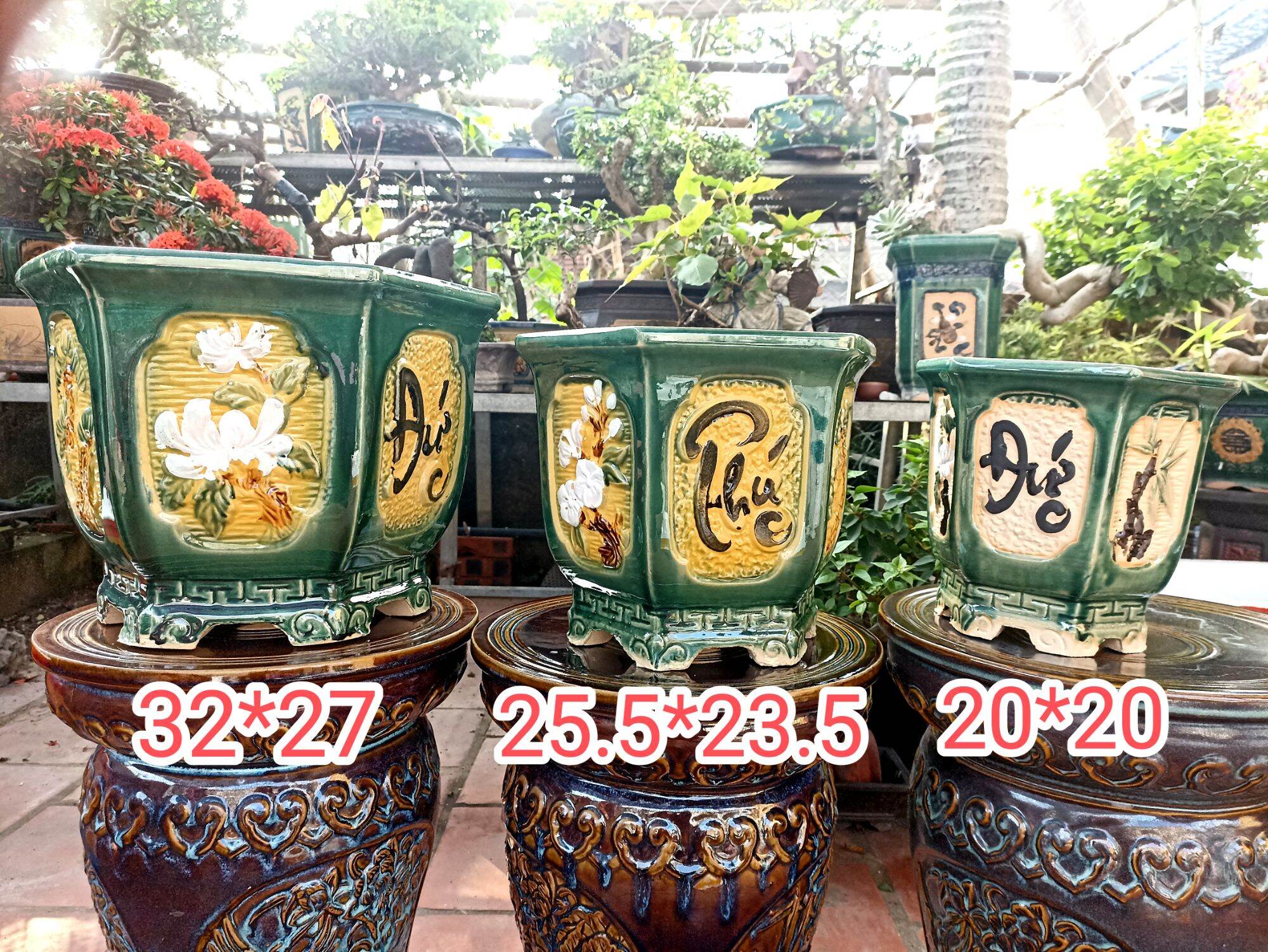 Chậu lục giác Đức Phúc men Đồng Nai
