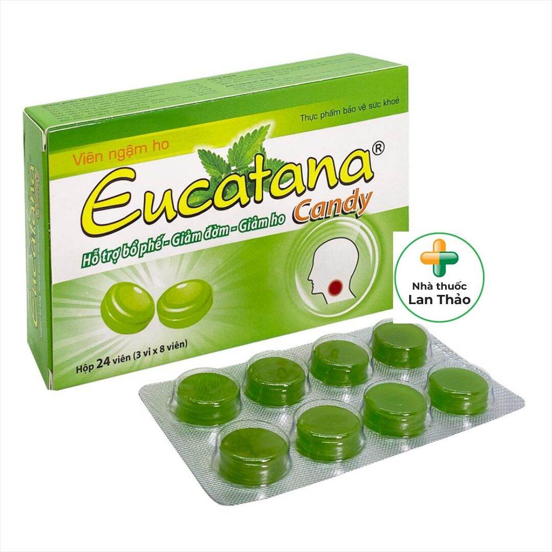 KẸO NGẬM HO SÁT TRÙNG HỌNG EUCATANA CANDY HỘP 24 VIÊN
