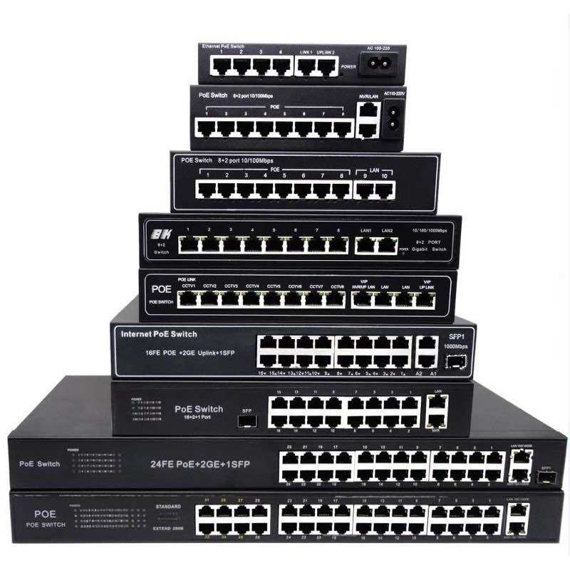 Power switch poe không quản lý 4~8 cấp nguồn camera 10/100mbps