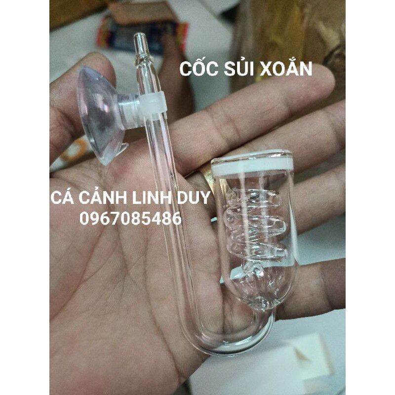 Cốc sủi co2 thủy tinh xoắn siêu đẹp