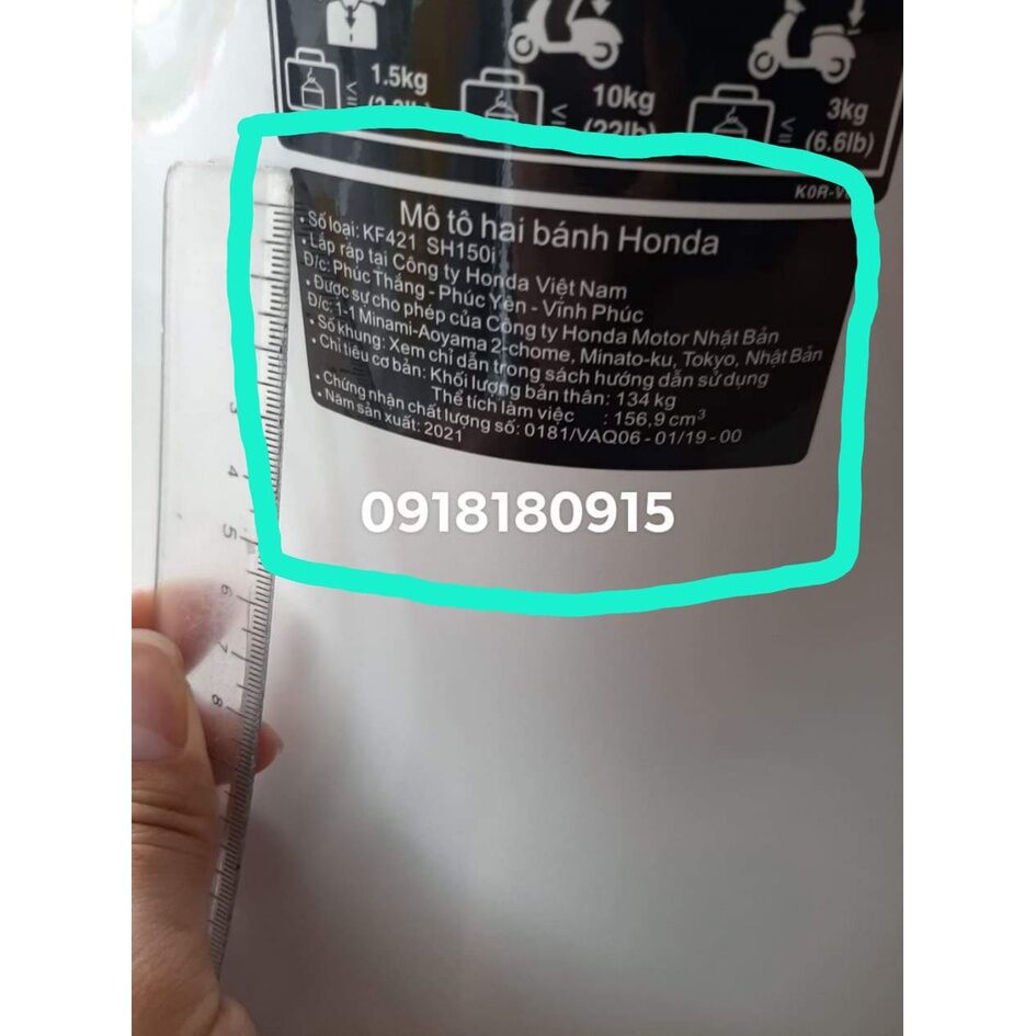 Tem năm sản xuất tem thông số tem mô tô hai bánh tem năm sản xuất sh 125 sh150 sh 350