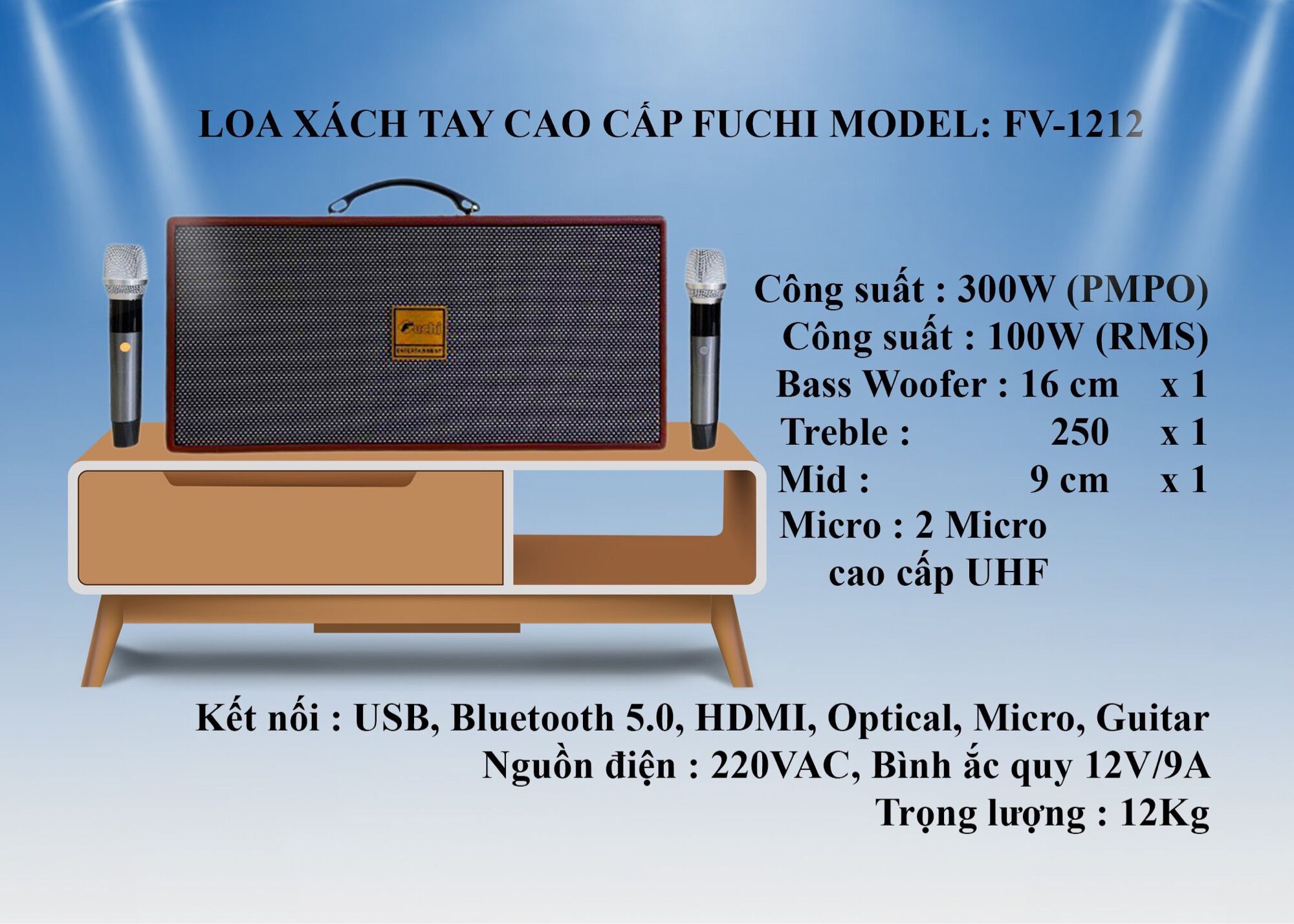 Loa xách tay cao cấp fuchi fv-1212