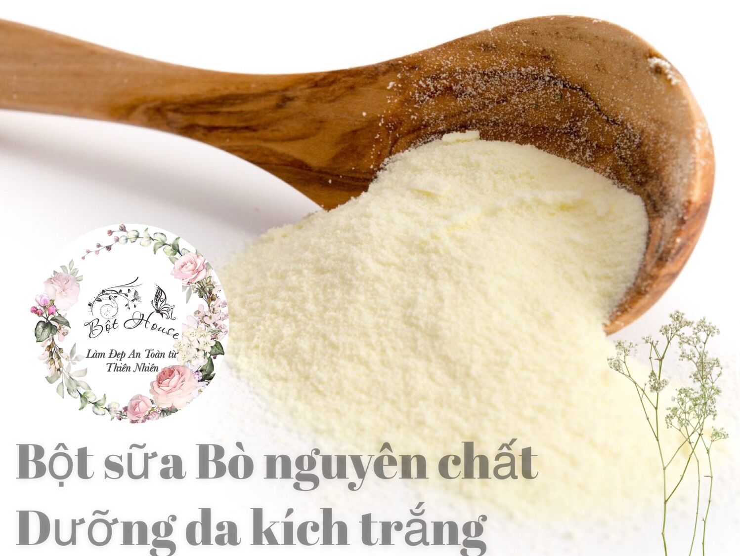 (BỘTHOUSE)50gr BỘT SỮA BÒ KÍCH TRẮNG DA HIỆU QUẢ
