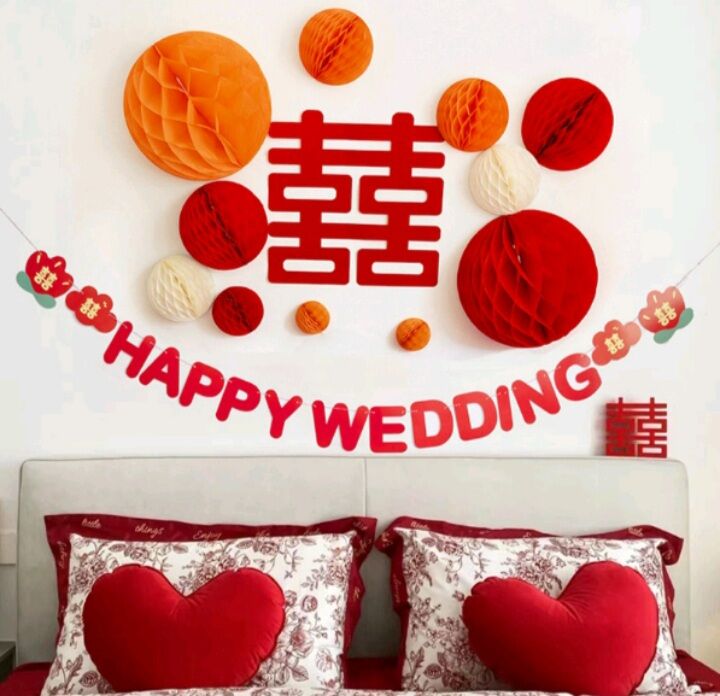 dây treo chữ happy wedding trang trí đám cưới