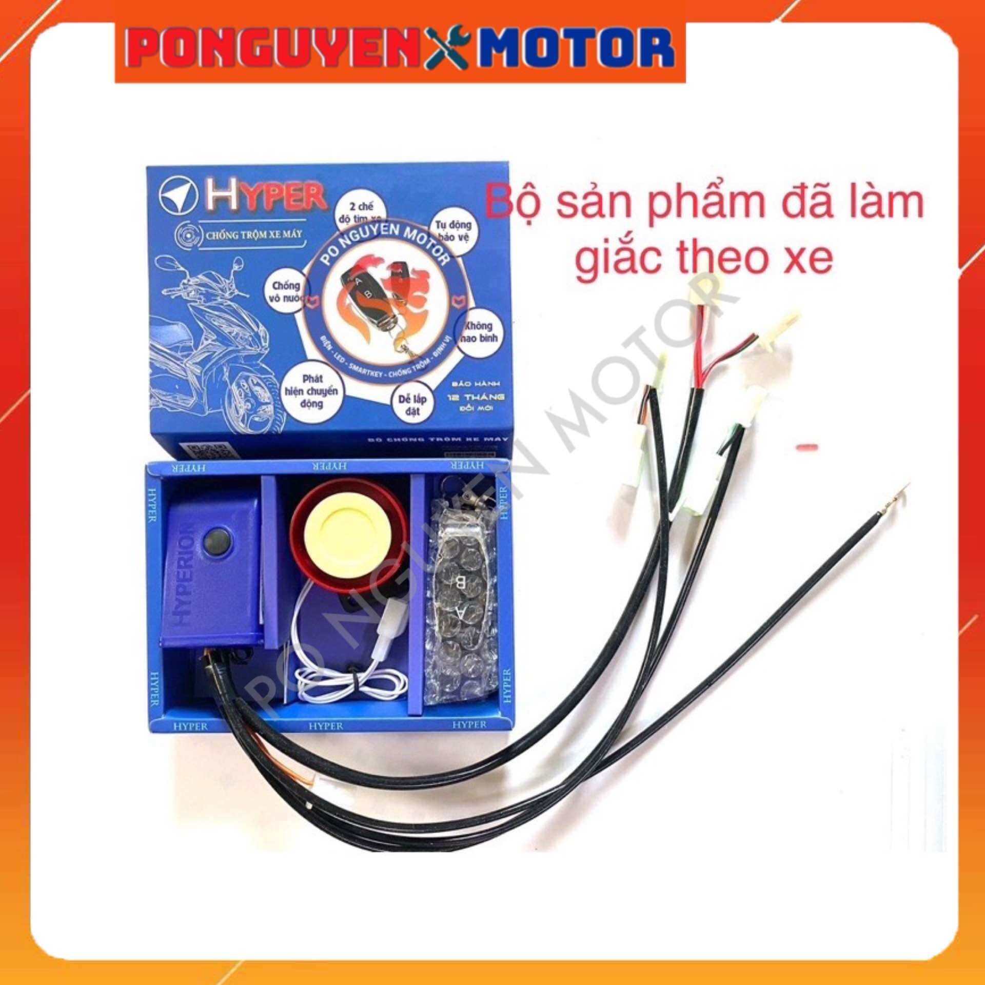 BỘ KHÓA CHỐNG TRỘM XE MÁY HYPER MVS LẮP ĐẶT FULL GIẮC CẮM CHO TỪNG DÒNG XE