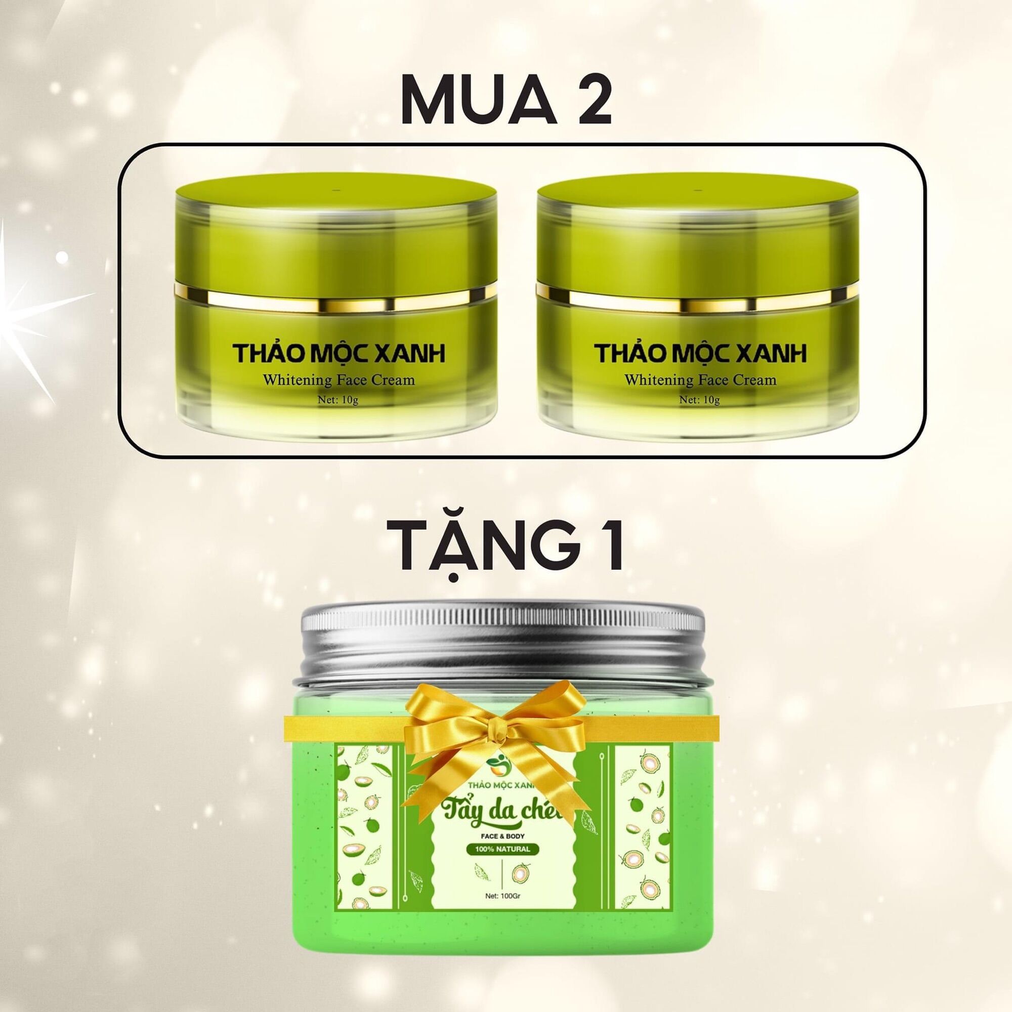 [ 2 lọ] Kem Face Thảo Mộc Xanh 10g