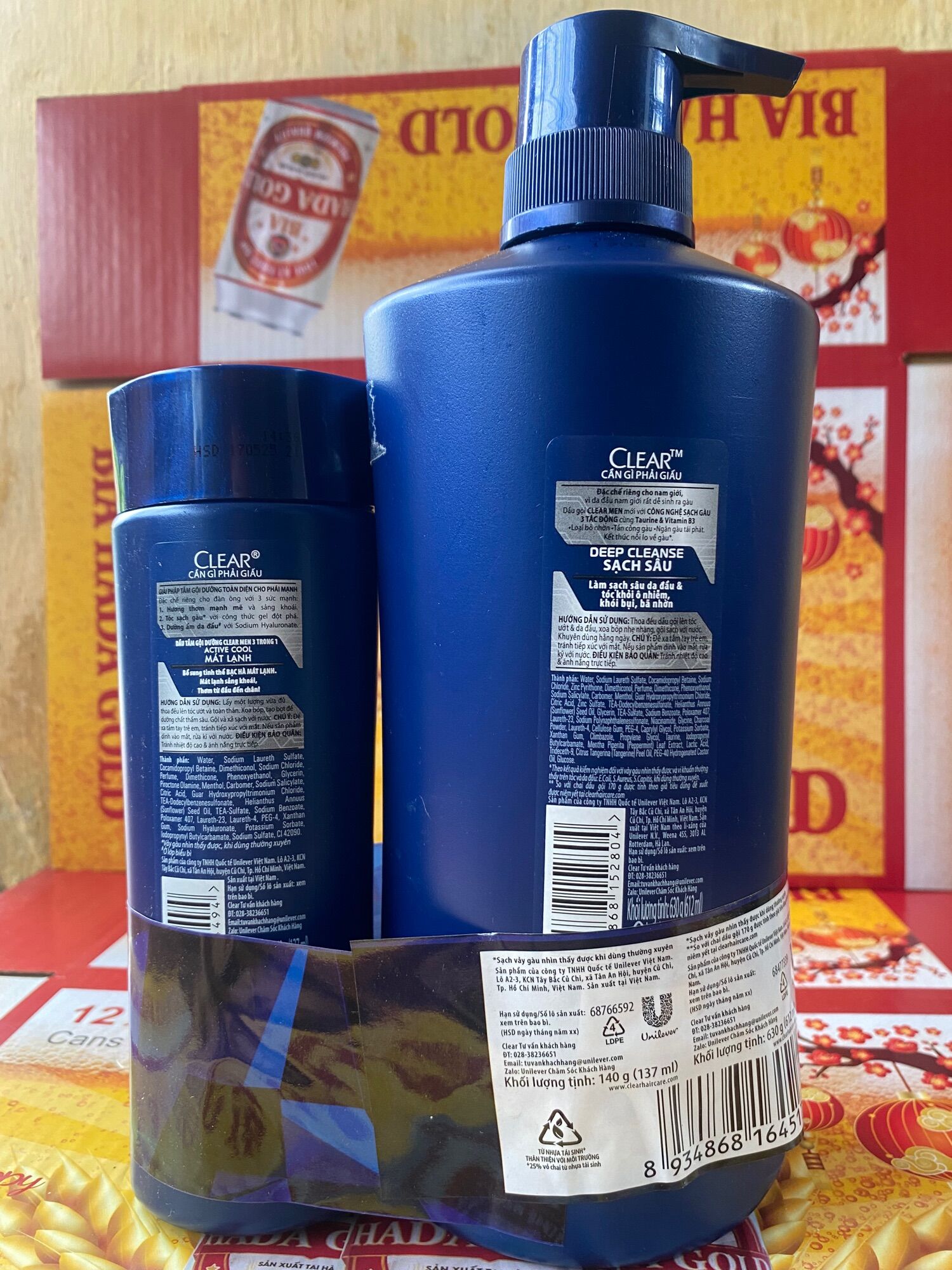 Dầu Gội Clear Men Sạch Sâu 650g+140g