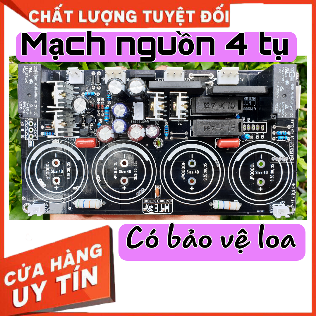 Mạch nguồn 4 tụ dùng cho âmli cục đẩy cục suất classAB