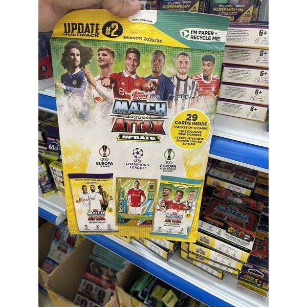 Túi thẻ cầu thủ bóng đá match attax update multipack 2 mùa 22/23