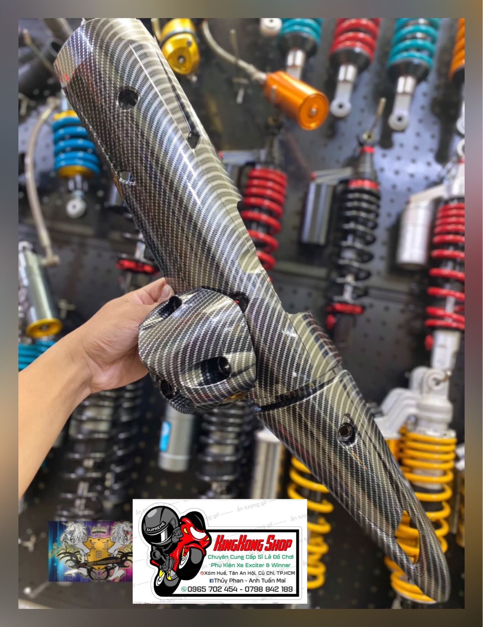 Ốp bô exciter 150 sơn carbon