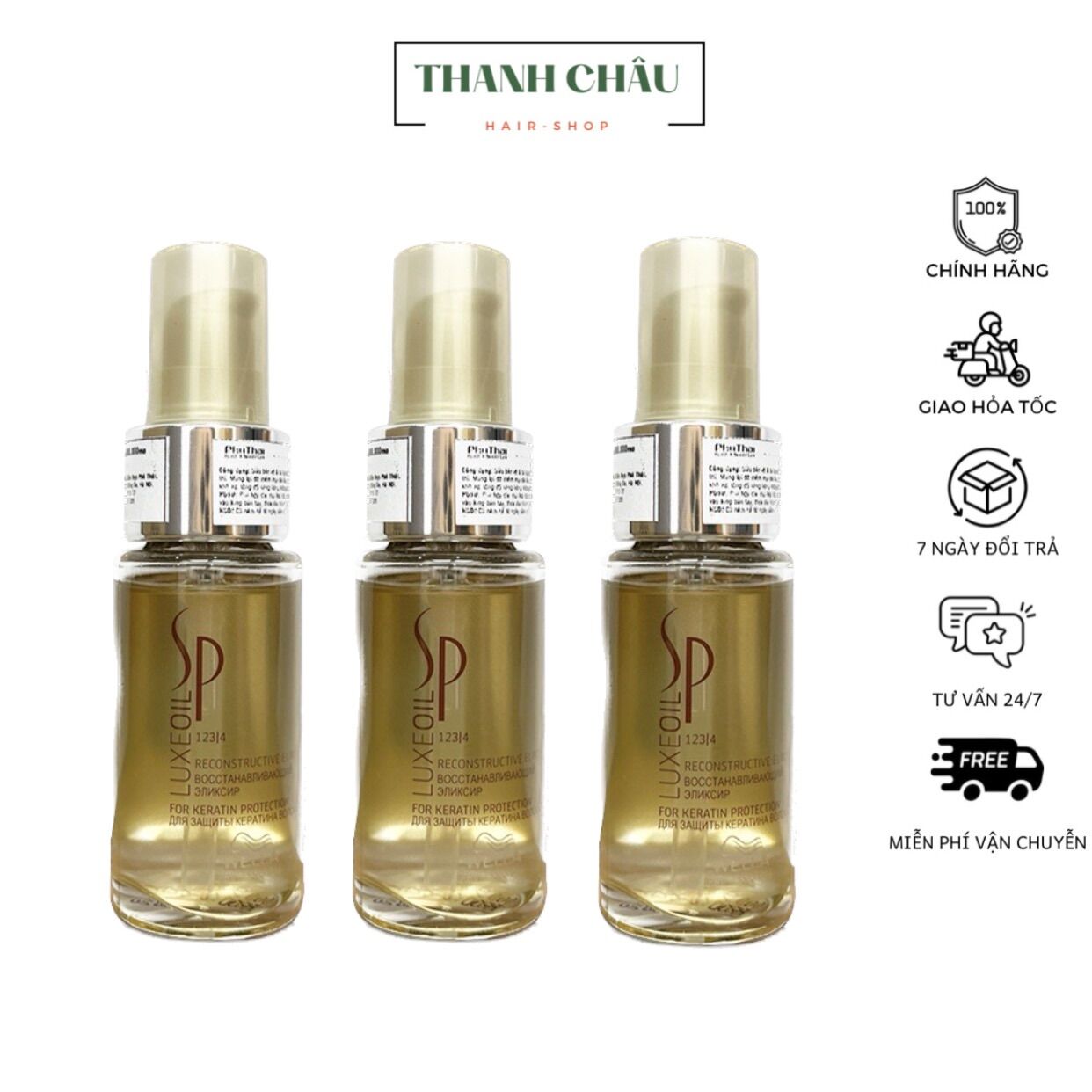 Tinh dầu dưỡng tóc sp wella argan luxe oil phục hồi tóc khô hư tổn 30ml