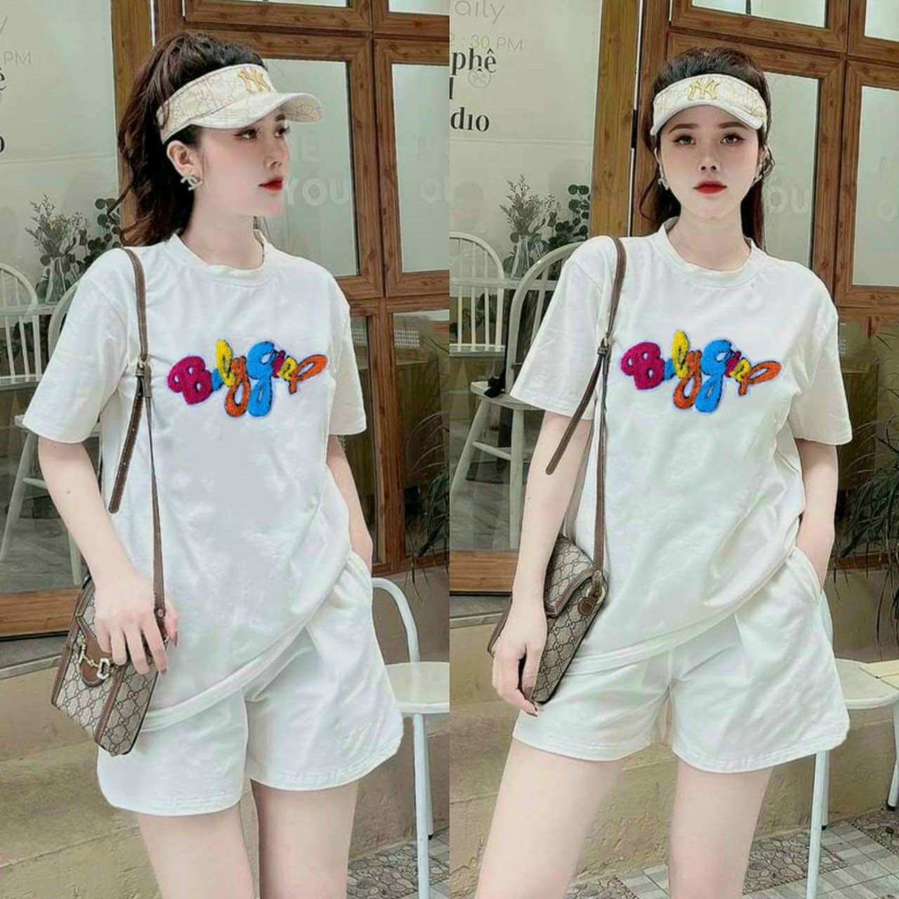 SÉT BỘ SHORT COTTON THÊU LO GO