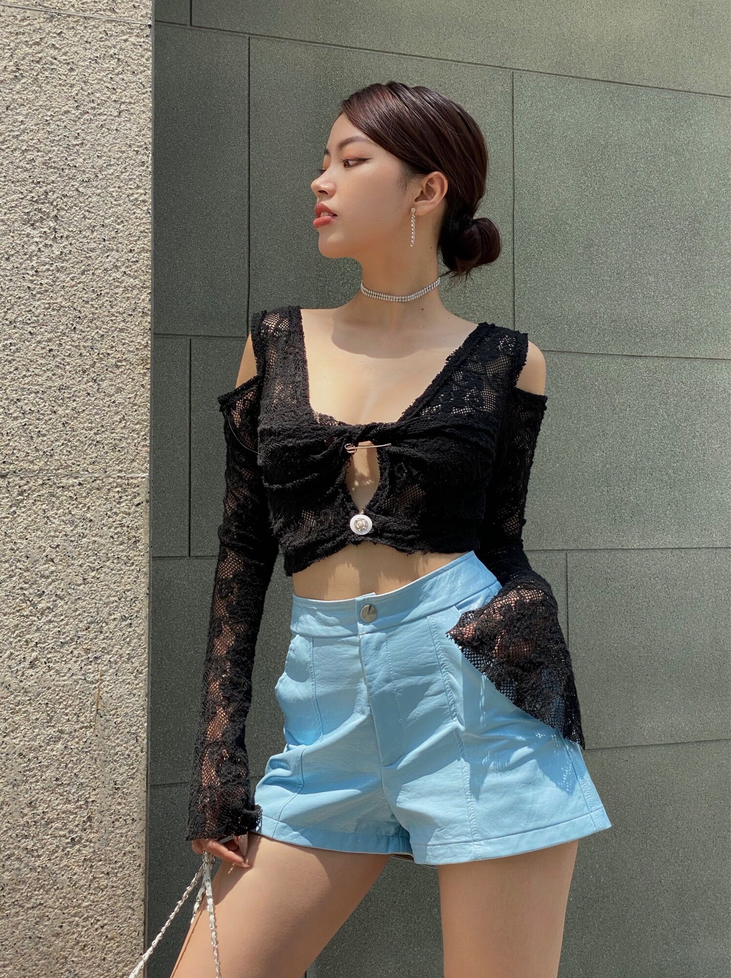Áo croptop ren len LaCharme - Eddy top