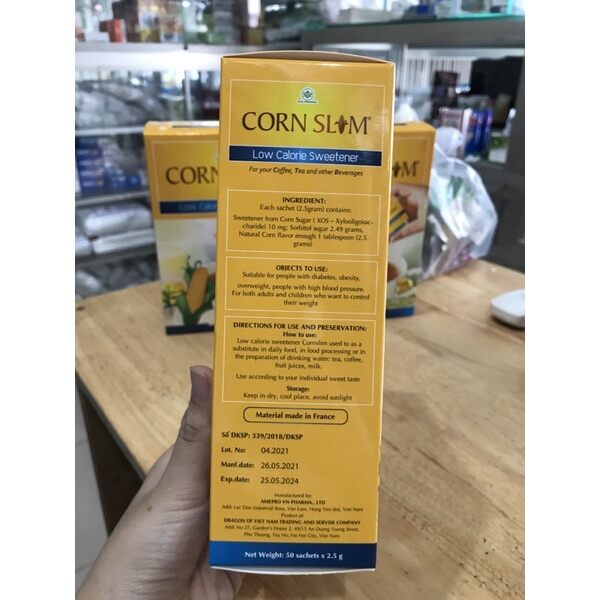 ĐƯỜNG BẮP ĂN KIÊNG CORN SLIM HỘP 50 GÓI