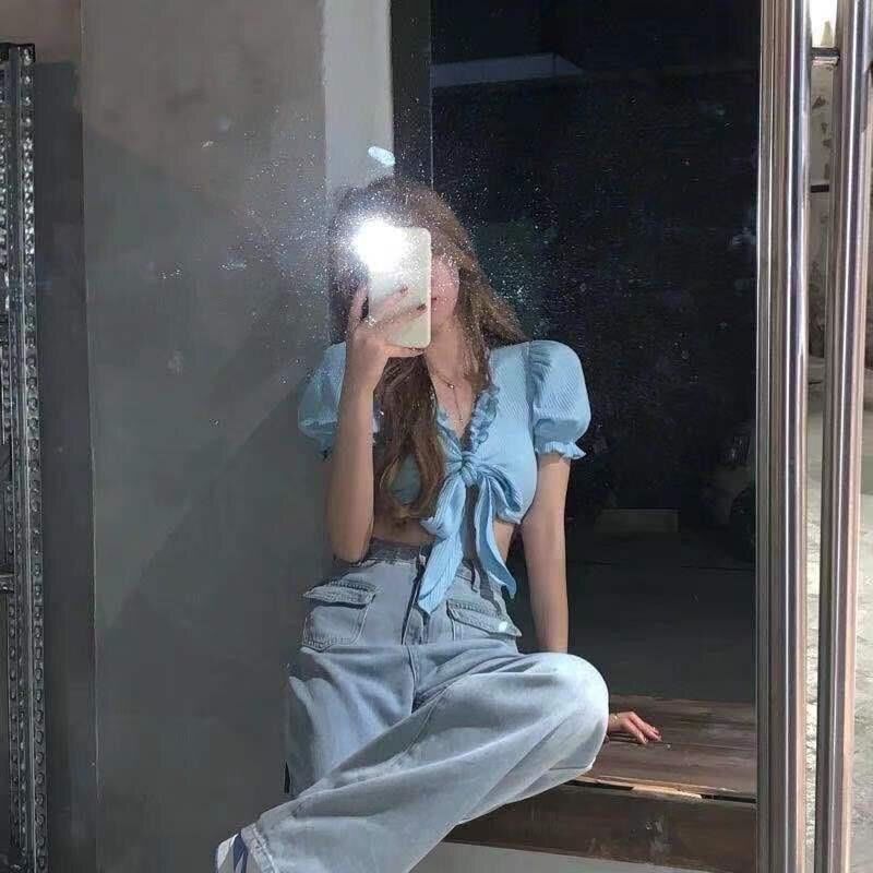 Áo thun gân cột trước xinh a3