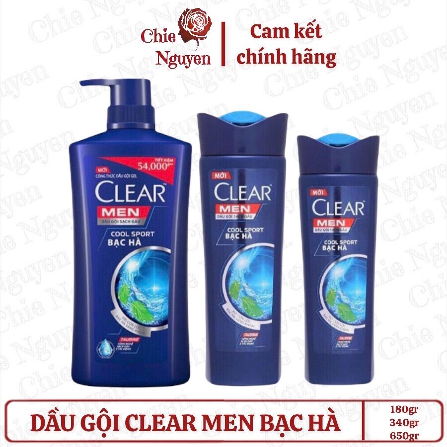 Dầu gội clear men 180gr-340gr-650gr
