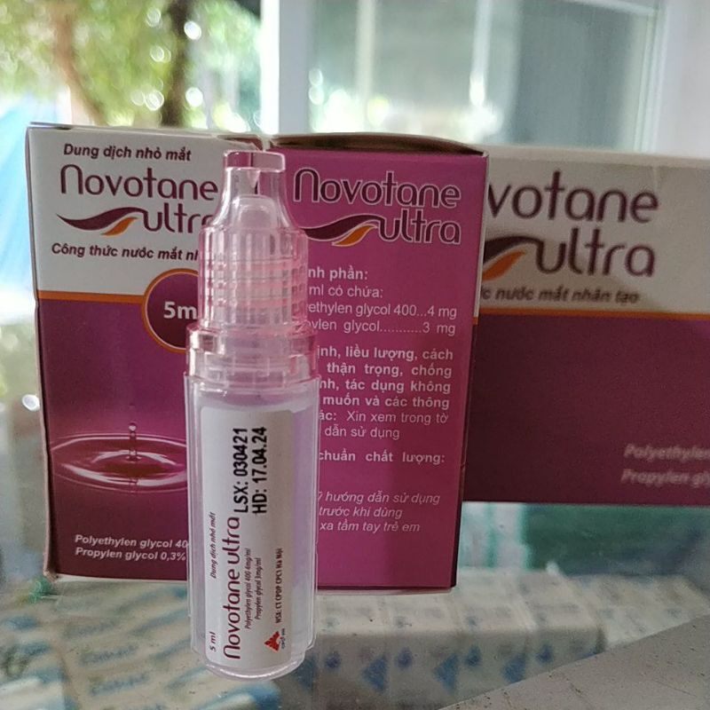(Chính hãng 💯)Dung dịch nước mắt nhân tạo Novotane Ultra 5ml mỏi mắt khô mắt mờ mắt ( Bác sĩ khuyên dùng)