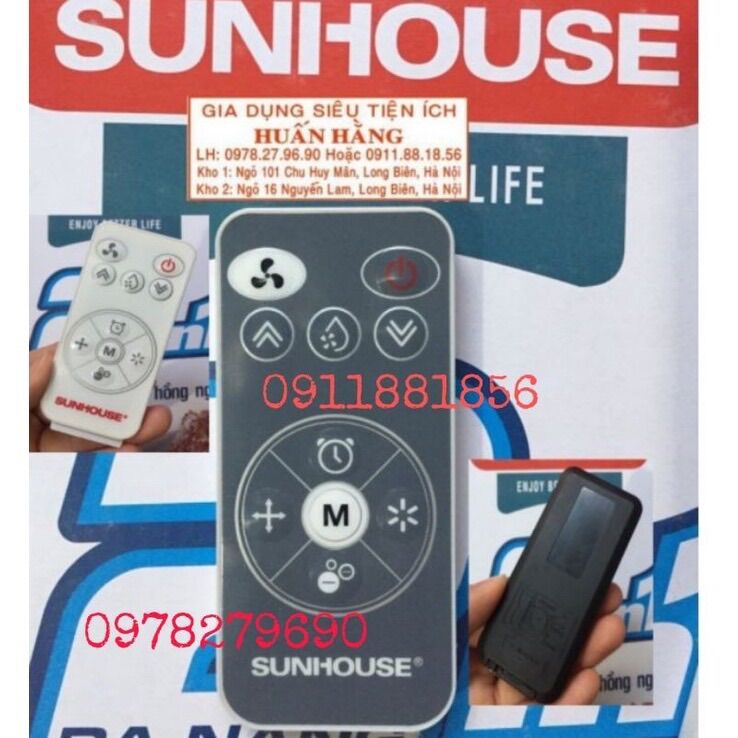 ĐIỀU KHIỂN TỪ XA QUẠT ĐIỀU HOÀ SUNHOUSE SHD7718 VÀ SHD7738