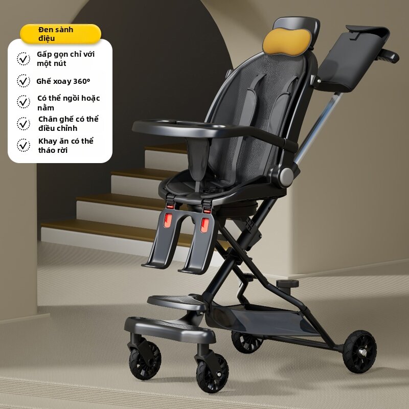 Portable Adjustable Reclining Shade Baby Stroller Bi-directional - 5