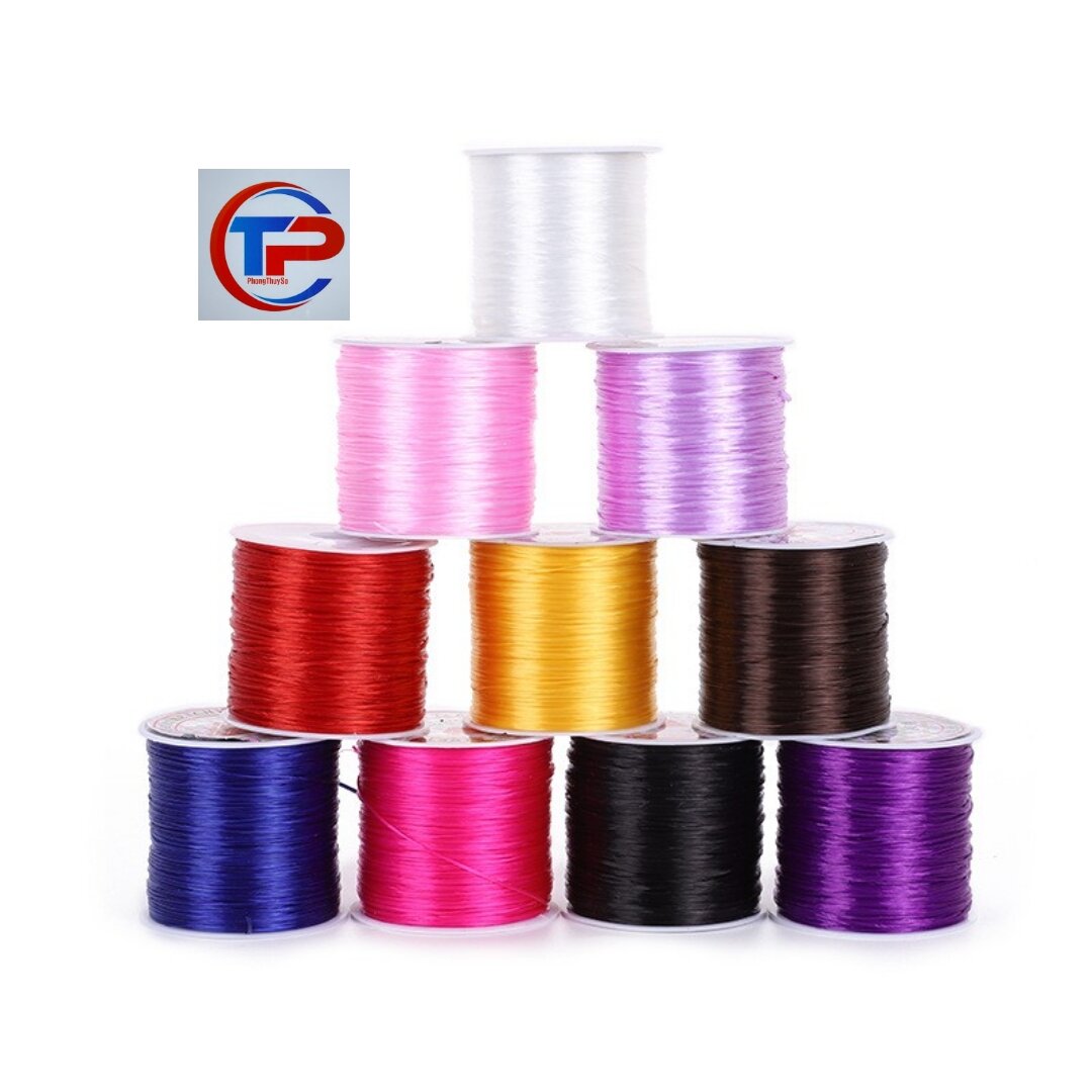 Cuộn cước lụa, cước thun tơ co giãn làm vòng size 0.4mm cuộn dầy 60m