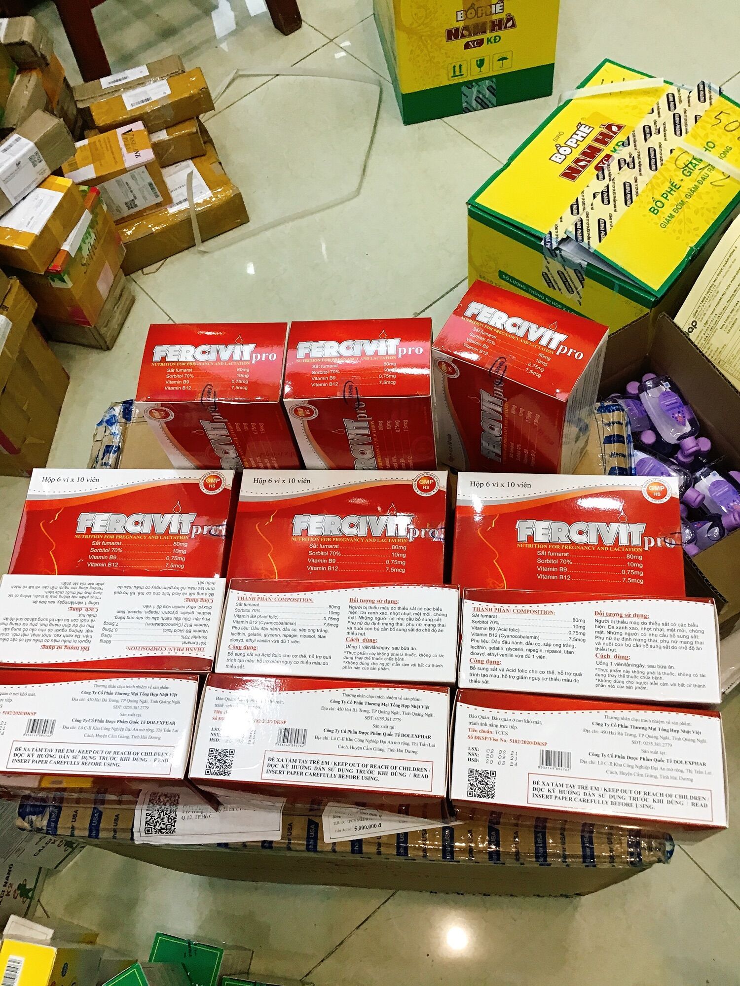 Viên sắt uống FERCIVIT ( bổ sung cho người thiếu máu, thiếu fe ) hộp 60v.