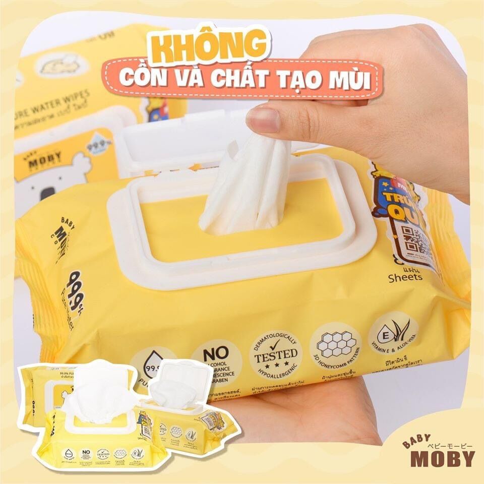Khăn Ướt Tinh Khiết MobyBaby 80 Tờ