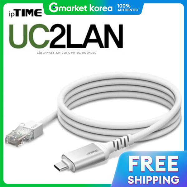 Iptime USB Type C Gigabit Lan Card Uc2Lan Silver Giá 731,000 Đồng*Miễn phí vận chuyển