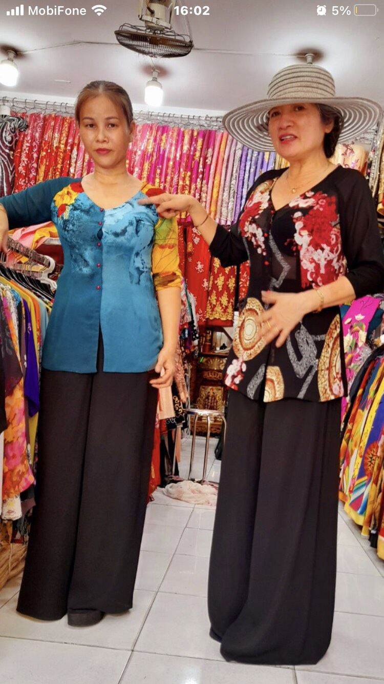 Quần dài đen để mặc áo bà ba (size 40-68kg