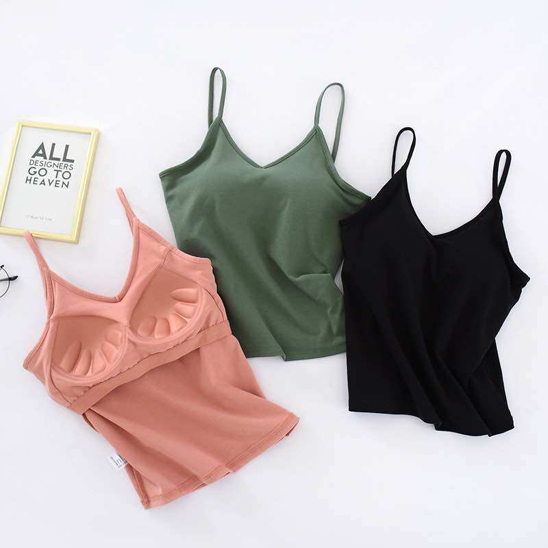 Áo 2 dây nữ có mút ngực , áo 2 dây thun chẩ đẹp