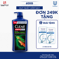 Dầu Gội Đầu CLEAR MEN Perfume Warm Forest Đánh Bay Gàu Ngứa Và Lưu Hương Nước Hoa Đẳng Cấp 600G